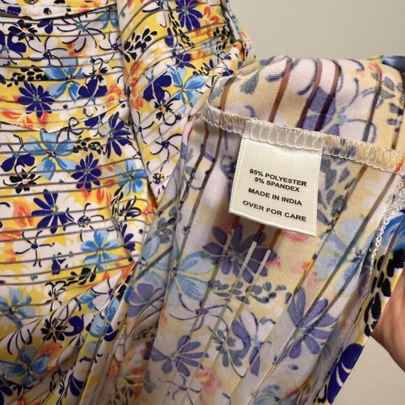 Coral Bay Womens Plus Size Floral Striped Button-Up Shirt 2X - Picture 8 of 8